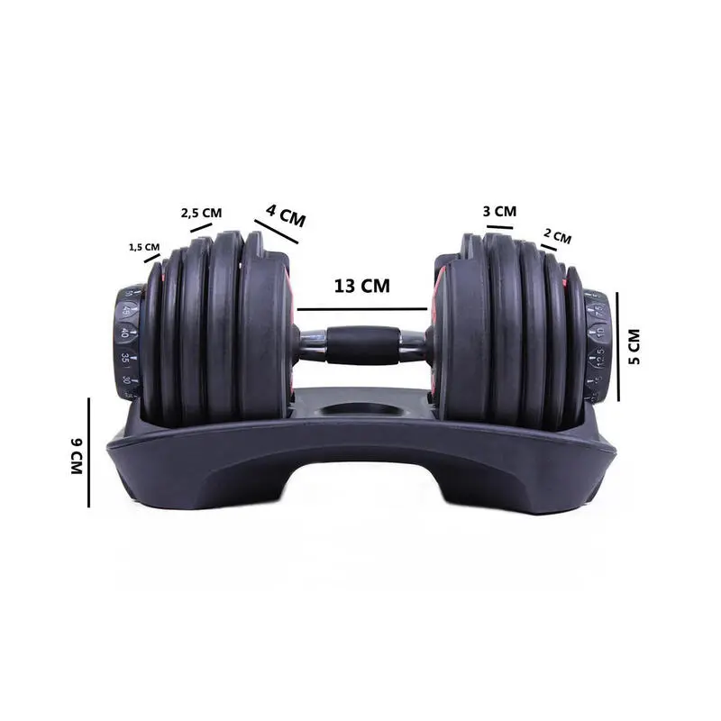 OZIO FITNESS 2 Mancuernas Ajustables Power 2,5-24 Kg (Par) Con Base De Almacenamiento - Imagen 5