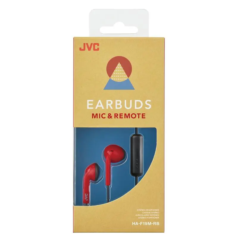 Auriculares JVC HA-F19M De Bot贸n, Micro IPX2 1m Cable Rojo - Imagen 3
