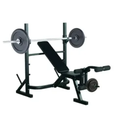 Banco De Pesas HOMCOM Negro Entrenamiento De Musculación 175x98x130cm