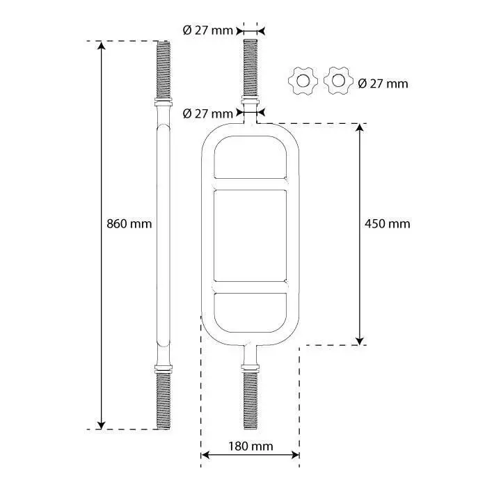 K-SPORT Barra Para Entrenar Los Tríceps - 86 Cm - Imagen 4