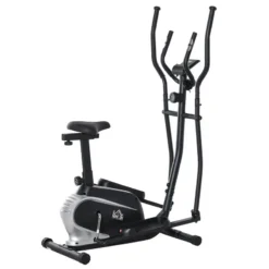 Bicicleta Elíptica Fitness HOMCOM Acero ABS 103x62x151 Cm Negro