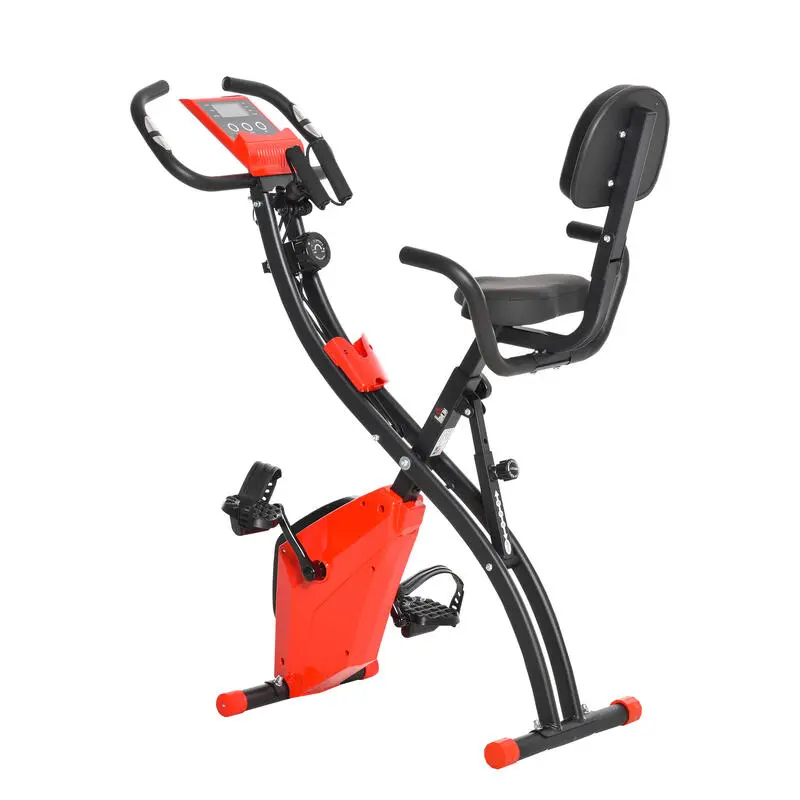 Bicicleta Estática Plegable HOMCOM Acero ABS PVC 97x51x115cm Rojo