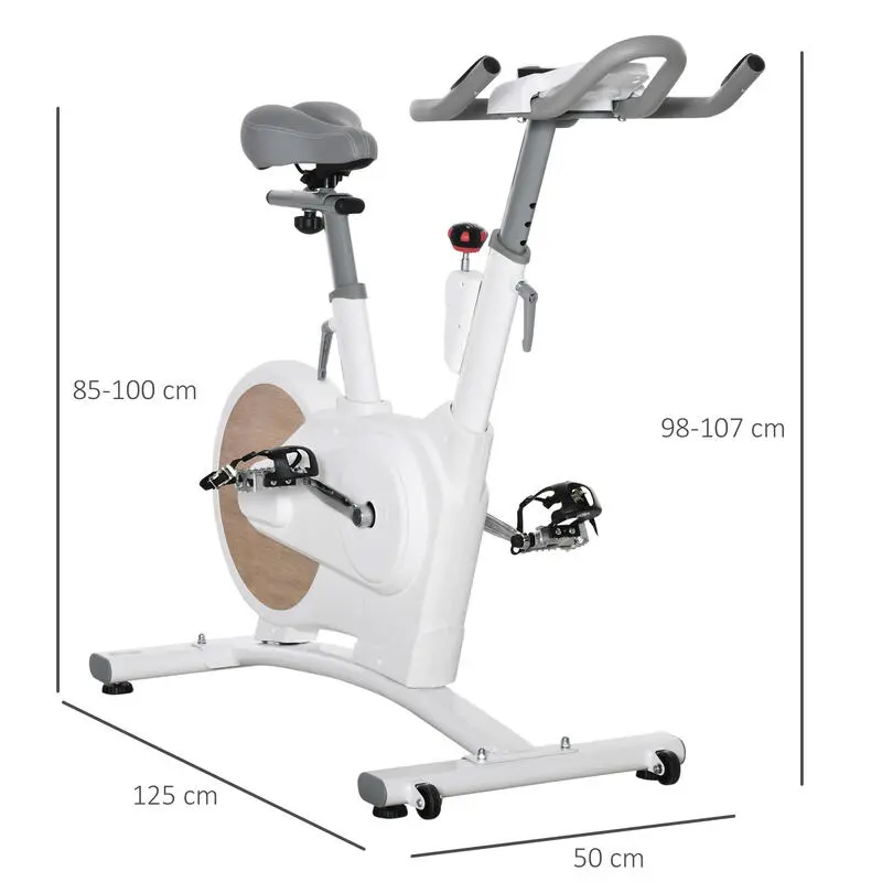 Bicicleta Estática Resistente Ajustable HOMCOM 125x50x107 Cm Negro - Imagen 3