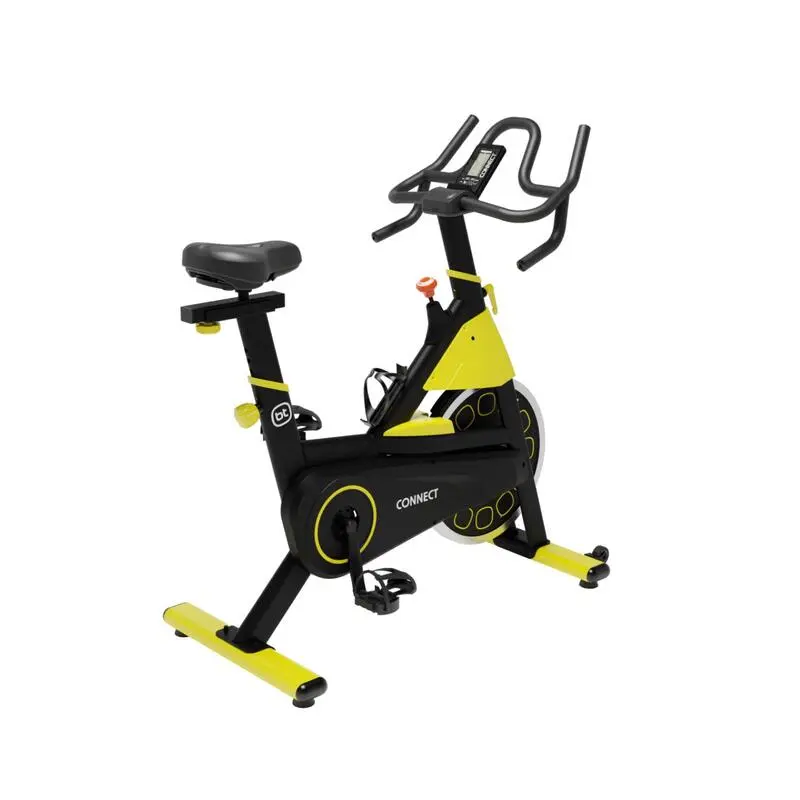 Bicicleta Indoor Spinning Bodytone Conectada Amarillo Rueda Inercia 16kg - Imagen 2