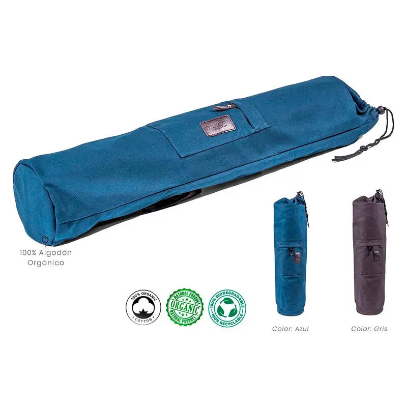 STAYOGA Bolsa Porta Esterilla Yoga Jeans Gris Algodón Orgánico - Imagen 3
