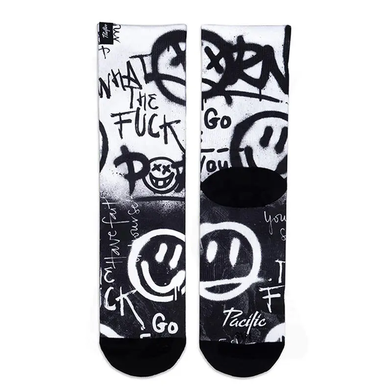 PACIFIC And CO Calcetin Running Con Tejido Coolmax Unisex Acid BW, Sublimado Multicolor - Imagen 3