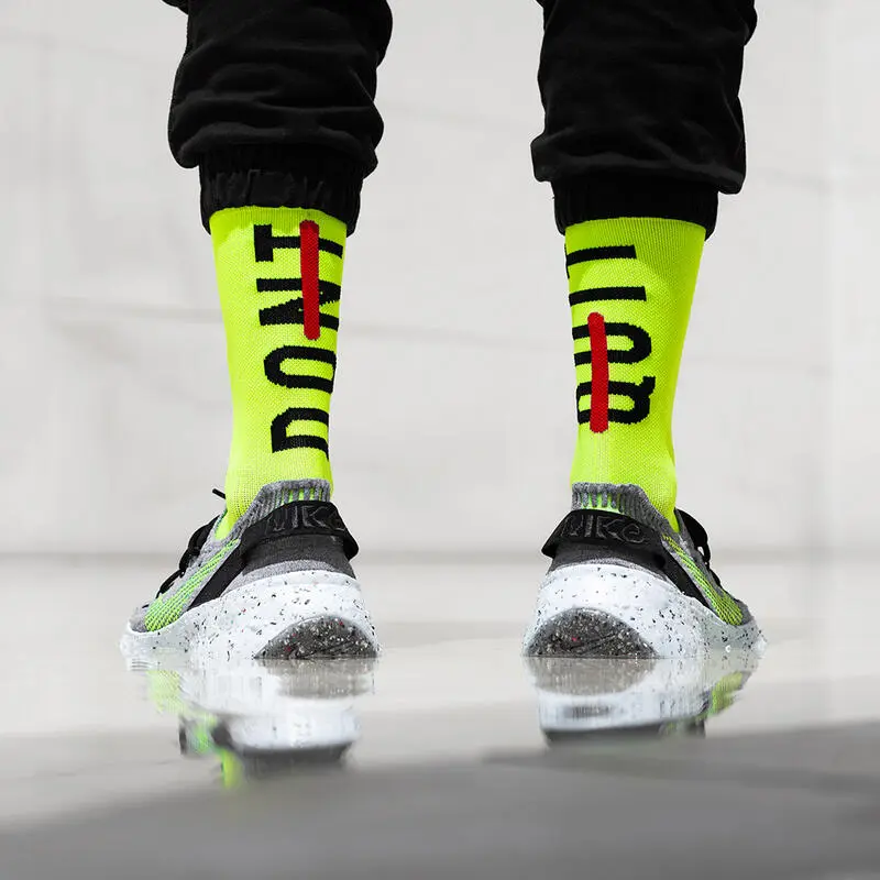 PACIFIC And CO Calcetin Running Unisex Don't Quit, Tricotado Color Neon Amarillo - Imagen 2