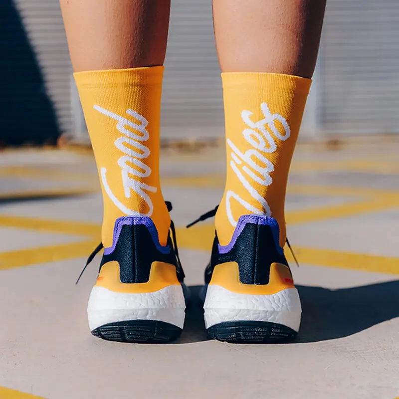 PACIFIC And CO Calcetin Running Unisex Good Vibes, Tricotado Color Yema - Imagen 2