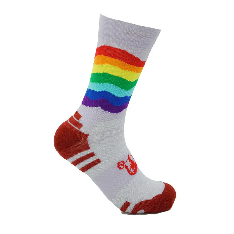 CALCETINES DE RUNNING #ARCOIRIS Unisex - KAMUABU Color MALVA 23cm De 1 Hilo - Imagen 4
