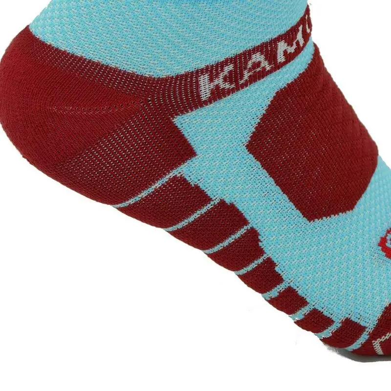 CALCETINES DE RUNNING #LIFE Unisex - KAMUABU Color ROJO/AZUL 23cm De Caña - Imagen 5