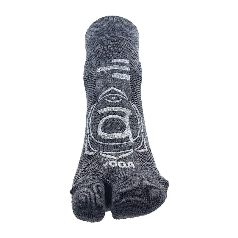 R-EVENGE Calcetines De Yoga 1 Finger Adultos Antideslizantes Algod贸n Biol贸gico Gris - Imagen 3