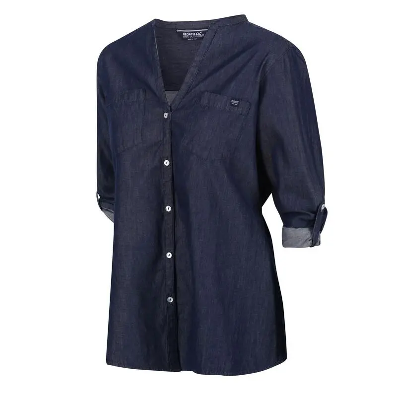 Regatta Camisa Malaya Apariencia Denim De Manga Larga Para Mujer Chambray - Imagen 4