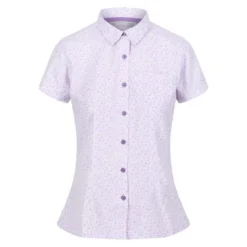 Regatta Camisa Mindano VI Margarita De Manga Corta Para Mujer Lila Pastel