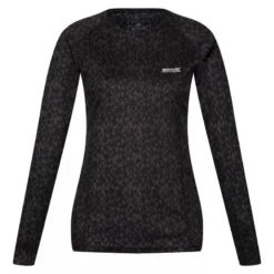 Regatta Camiseta Bampton Impreso De Manga Larga Para Mujer Negro