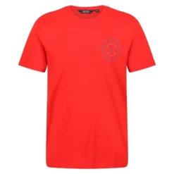 Regatta Camiseta Breezed Hexágono Para Hombre Rojo Fuego