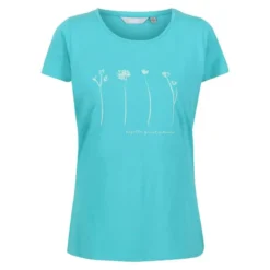 Regatta Camiseta Breezed II Flor Para Mujer Turquesa