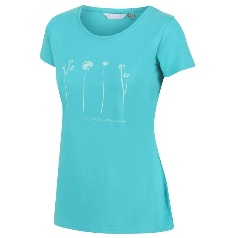 Regatta Camiseta Breezed II Flor Para Mujer Turquesa - Imagen 4