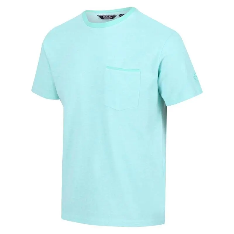 Regatta Camiseta Caelum De Slub Para Hombre Verde Ópalo - Imagen 3