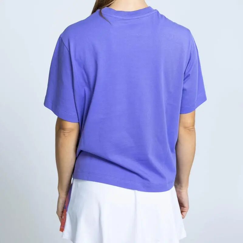 THE RUNNING REPUBLIC Camiseta De Manga Corta De Algodón Y Poliéster Reciclado De Mujer TRR Púrpura - Imagen 2