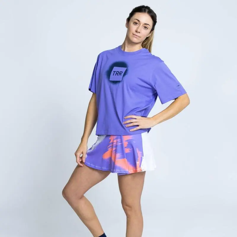 THE RUNNING REPUBLIC Camiseta De Manga Corta De Algodón Y Poliéster Reciclado De Mujer TRR Púrpura