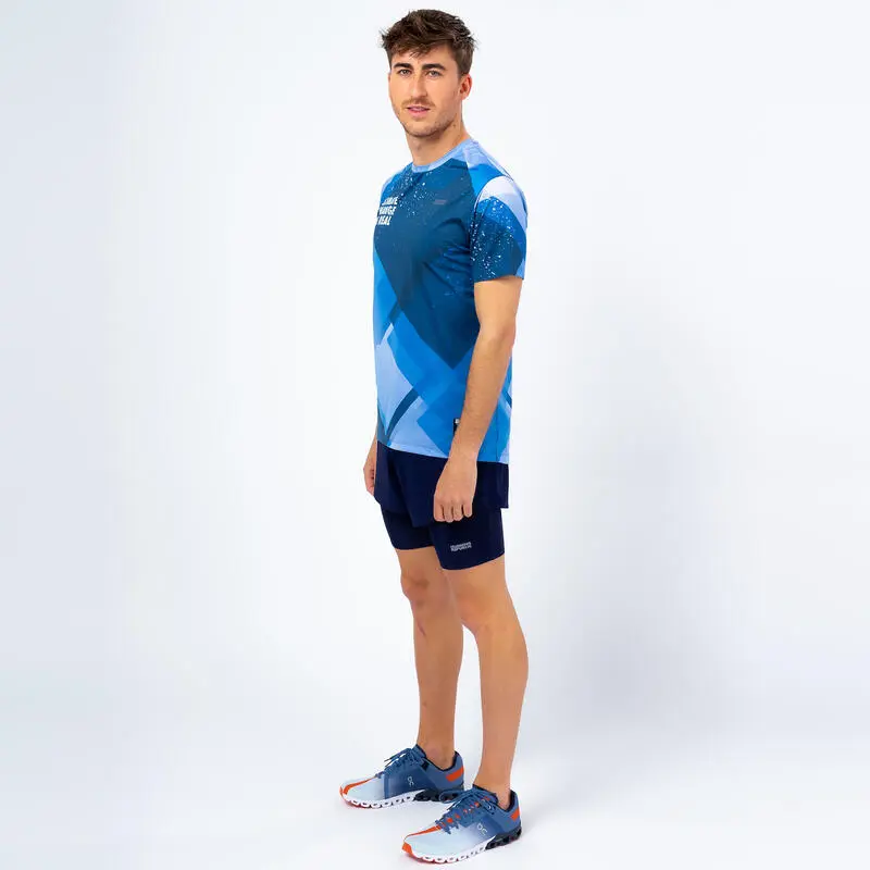 THE RUNNING REPUBLIC Camiseta De Manga Corta Running De Poliéster Reciclado Hombre TRR Azul Claro - Imagen 2