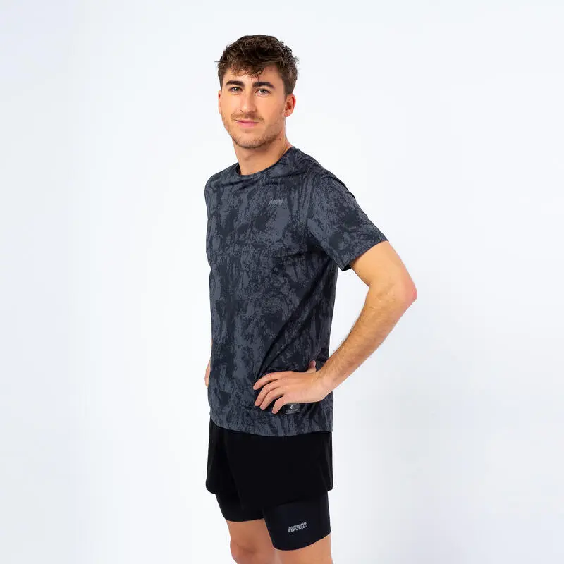 THE RUNNING REPUBLIC Camiseta De Manga Corta Running De Poliéster Reciclado Hombre TRR Negra - Imagen 2