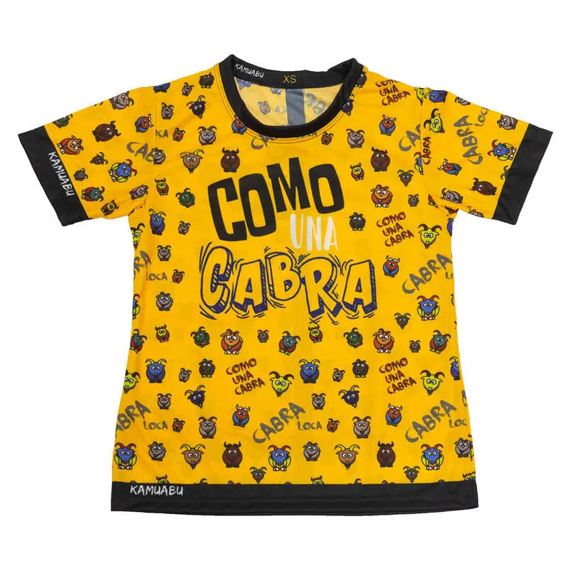 CAMISETA DE RUNNING #COMOUNACABRA Para HOMBRE - KAMUABU Amarilla 110grs