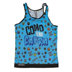 CAMISETA DE RUNNING #COMOUNACABRA Para HOMBRE - KAMUABU Azul De Tirantes