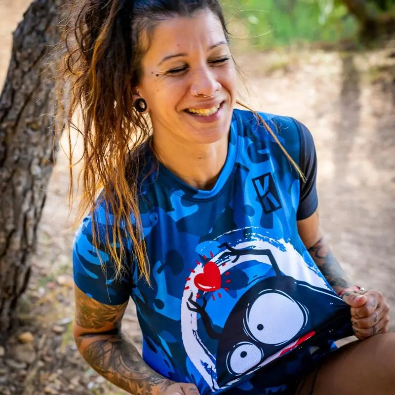 CAMISETA DE RUNNING #LOVERUNNING Para MUJER - KAMUABU Color Camuflaje 90grs - Imagen 4