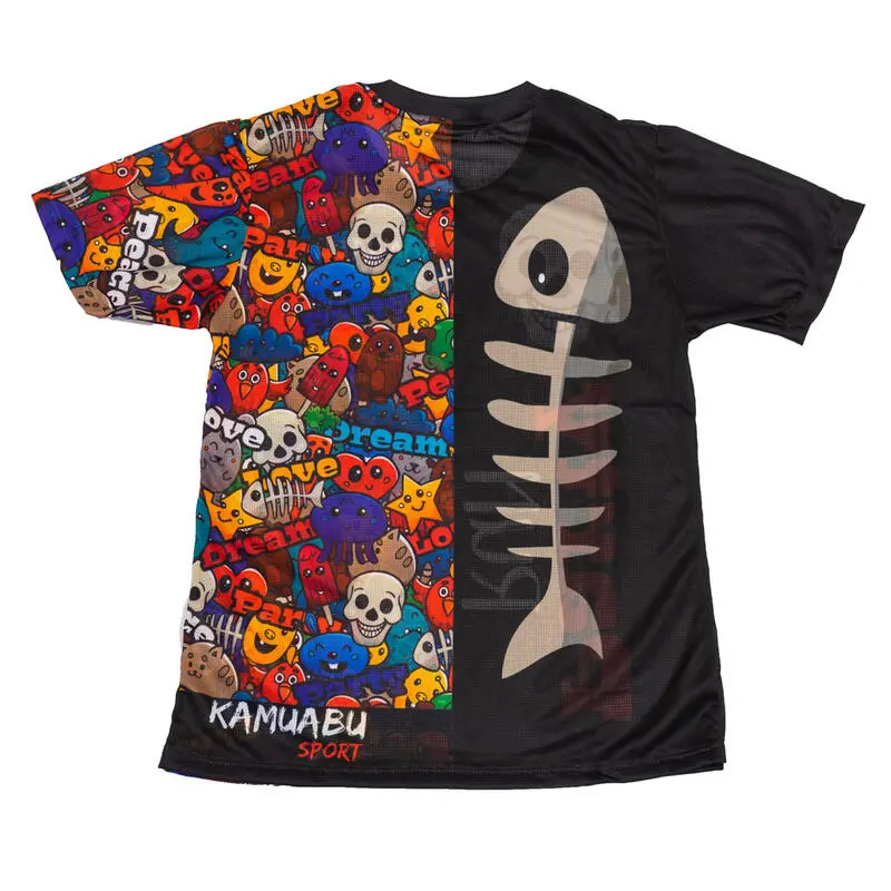 CAMISETA DE RUNNING #PARTYRUN Para HOMBRE - KAMUABU Color NEGRA 90grs - Imagen 2