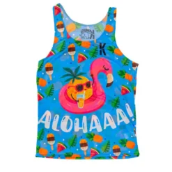 CAMISETA DE RUNNING #PINEAPPLE Para HOMBRE - KAMUABU Color Azul De Tirantes