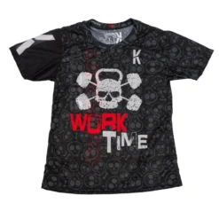 CAMISETA DE RUNNING #WORKTIME Para MUJER - KAMUABU Color Negra 90grs
