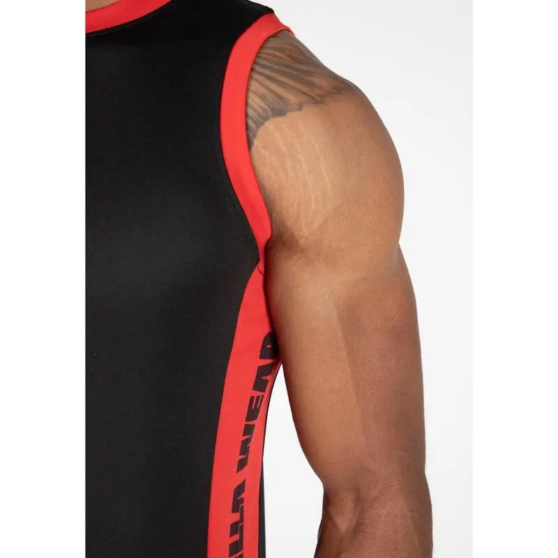 Gorilla Wear Camiseta De Tirantes Hornell Negra - Roja - Imagen 5