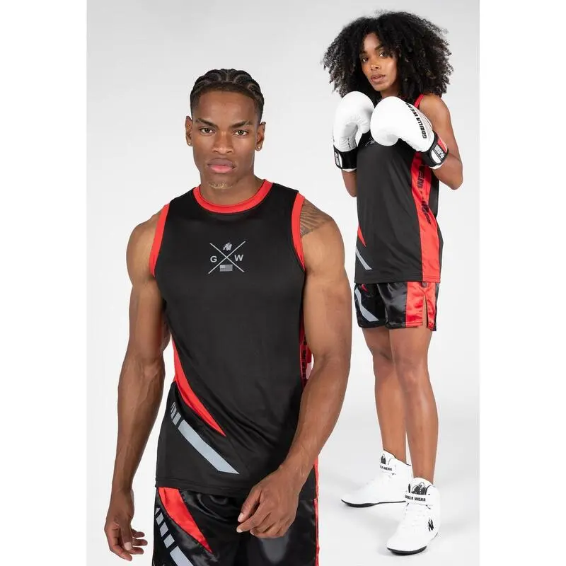 Gorilla Wear Camiseta De Tirantes Hornell Negra - Roja