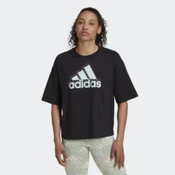 ADIDAS Camiseta Essentials Multi-Colored Logo Loose Fit Cropped