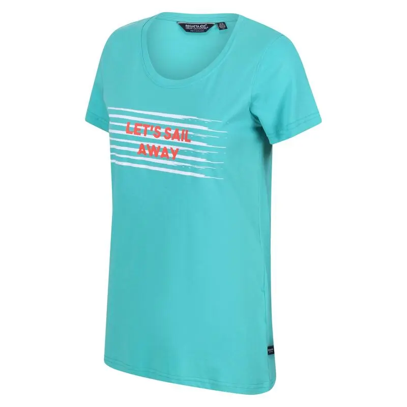 Regatta Camiseta Filandra VI De Rayas Para Mujer Turquesa - Imagen 4