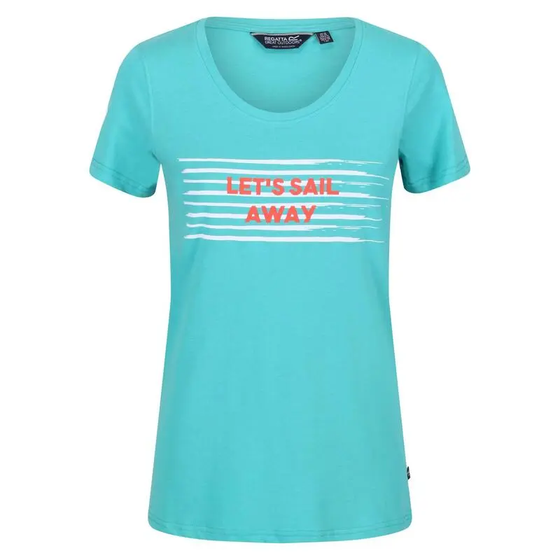Regatta Camiseta Filandra VI De Rayas Para Mujer Turquesa
