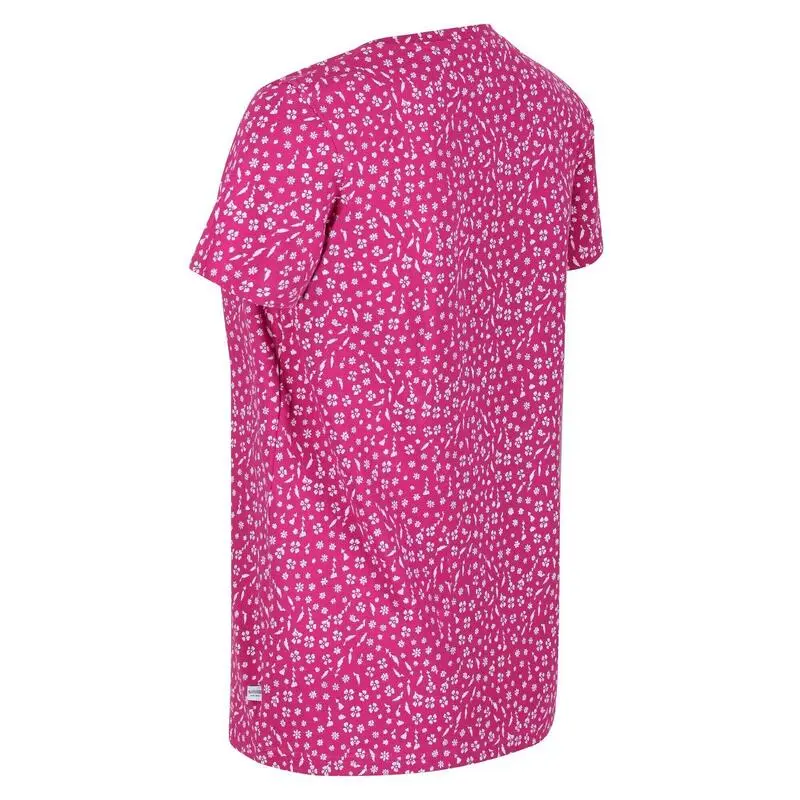 Regatta Camiseta Filandra VI Estampado Ditsy Para Mujer Fucsia - Imagen 2