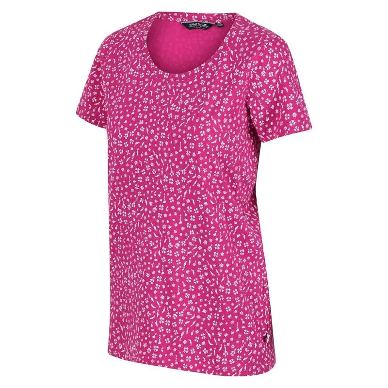 Regatta Camiseta Filandra VI Estampado Ditsy Para Mujer Fucsia - Imagen 4