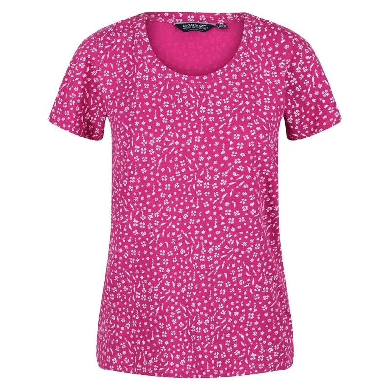 Regatta Camiseta Filandra VI Estampado Ditsy Para Mujer Fucsia