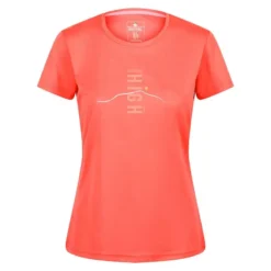 Regatta Camiseta Fingal VI Montaña Para Mujer Melocotón Neón