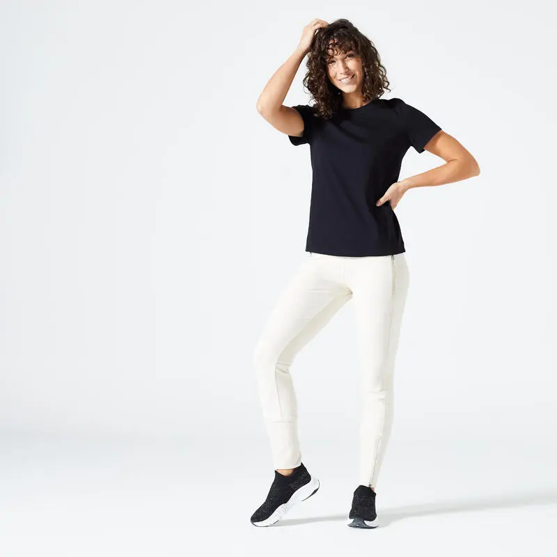 Camiseta Fitness 500 Domyos Mujer Negro - Imagen 2