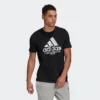 ADIDAS Camiseta Fitness Capsule Hombre Negro Manga Corta Recta Cuello Redondo Algodón