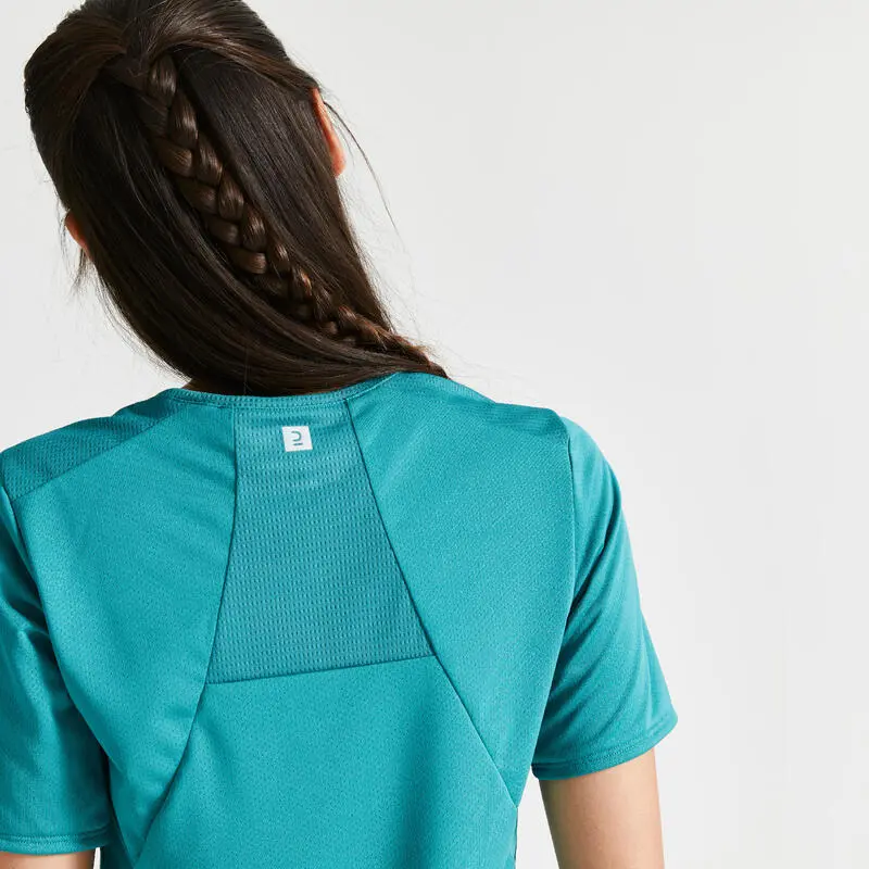 Domyos Camiseta Fitness Cardio Mujer Verde Ajustada - Imagen 4