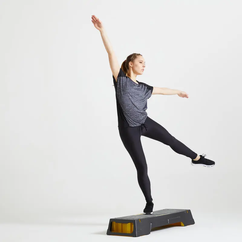 Camiseta Fitness Manga Corta Mujer Domyos 120 Negro - Imagen 3