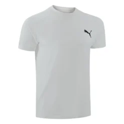 Camiseta Fitness Puma Hombre Blanco Algodón Manga Corta