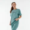 Camiseta Fitness Puma Mujer Verde Manga Corta Algodón