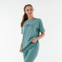 Camiseta Fitness Puma Mujer Verde Manga Corta Algodón