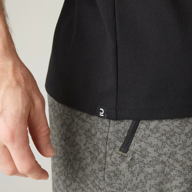 Camiseta Fitness Sin Mangas Cuello Redondo Algod贸n Hombre Domyos 500 Negro - Imagen 5