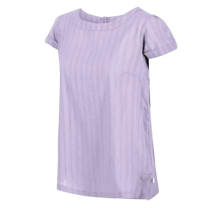 Regatta Camiseta Jaelynn Dobby De Algod贸n Para Mujer Lila Pastel - Imagen 3